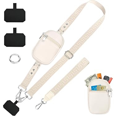 Dragonne Téléphone Scintillante Avec Patchs - Longueur 25 Cm - Vert - Pour Porte-Clés, Porte-Monnaie, DIY