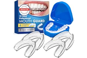 BODIIWULIU 4Pcs Kit de Protección Dental,2 Tamaños Protector Bucal para Dormir,Férulas Dental Moldeable,Ferula Descarga Bruxismo,Férula Dental de Descarga,Protección Dental,Prevenir el Bruxismo y Roncar