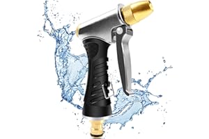 Pistolet arrosage du jardin Crenova en Métal, Haute Pression, Débit Réglable, Robuste, Gâchette Verrouillable pour Lavage Auto, Arrosage Plantes, Douche Animaux