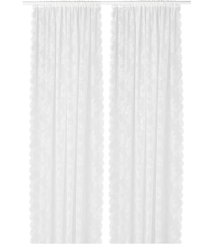 GINSTMOTT rideaux, 2 pièces, gris foncé/ruflette, 145x300 cm