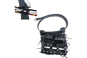 DECHOGA Adjustable Sword Holder Belt, Black Leather Sword Strap Stand, Ring Stand, Katana Belt, Adjustable Strap, Katana Carrying Holster for Anime Cosplay Costume (3 Swords)