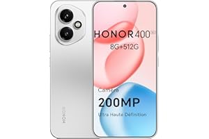 HONOR 400 Smartphone 5G Dual SIM NFC, Caméra 200MP Ultra Haute Définition, 8GB RAM 512GB, 5300 mAh, 6,55 Pouces Écran AMOLED, Android 15, Meteor Silver