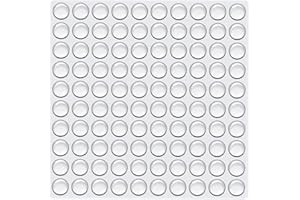 TCPENG® 100PCS Clear Rubber Feet, Small Self Adhesive Pads, Sticky Rubber Dots, Non-Slip Cabinet Stoppers, Furniture Buffers — Hemispherical Silicone Pads for Door Furniture Drawer Notebook Glass