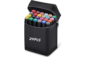 RiyaNed Rotuladores, Permanente Marker Pen Doble Punta Marcadores Graffiti para Dibujar Colorear Resaltar y Subrayar (24)