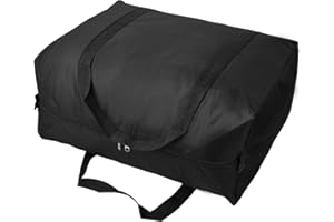 FODLON 180 l torba do przechowywania ubrań, czarna, duża torba XXL, wodoszczelna, z zamkiem błyskawicznym, kieszeń pod łóżko, do przechowywania kołder, poduszek, podróży i szafy