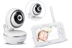 Vtech indoor - Babyphone Vidéo Vision XXL BM4550 - Babyphone Vidéo -720p- Très Grand Écran - Version FR, 1 Unité (Lot de 1)