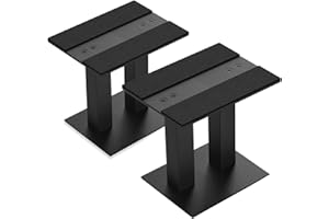 IBVIVIC Desktop Lautsprecherständer Metall Boxenständer für kleine und mittlere Computerlautsprecher Belastung bis zu 30KG, Schwarz, 2er-Set für Lautsprecherboxen (Groß)