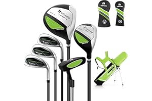 ‎COSTWAY COSTWAY Kinder Golfschläger Set, Rechtshand Golfschlägersätze mit Golftasche & Regenhaube, Komplettes Golf Set inkl.7/9/S Eisen, 1 Driver, 4 Hybrid & Putter