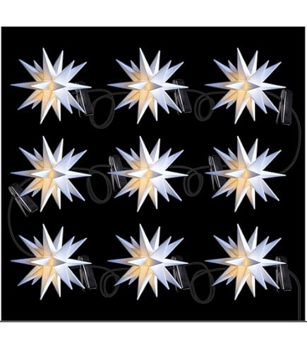 Novaliv kerstster, decoratieve ster, 25 cm, wit, binnen en buiten, LED met Schuko stekker, kerstversiering, verlichte ster