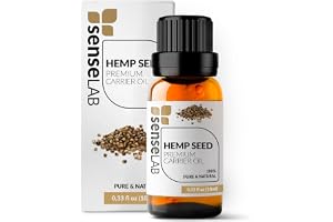 SenseLAB Hampaolja - 100% ren, kallpressad naturlig bärarolja för eteriska oljeblandningar - Återfuktande olja för hud- och h