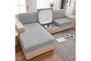MTHGH Sofa Sitzkissenbezug,Stretch 4/3/2/1 Sitzer/L Form Samt Sofabezug Elastische Couch Kissenbezüge Husse Überzug Bezug Für Sofa Sitzkissen,S-3-seater（150-190cm）