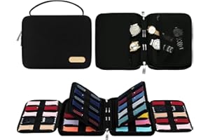 SIMBOOM Uhrenarmband Organizer, Uhrenarmband Aufbewahrungstasche Hält 40 Riemen Nylon Watch Bands Organizer Tasche für Uhrenarmbänder Stifte, Schwarz