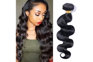 Elailite Extension Capelli Veri Tessitura Matassa 40cm 1 bundle Virgin Human Hair Unprocessed Ricci Mossi 100g Nero Naturale 1B#