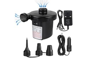 LANKOER Electric Air Pump, Air Pump for Quick Inflator/Deflator, Camping Electric Pumps Portable, Air Mattress Pump for Pool, Boats, Raft, Exercise Ball，inflatable/exhaust air pump 3 Nozzles home/car use