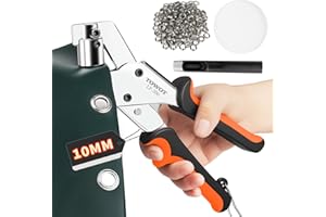 TOWOT Grommet Eyelet Punch Kit with 500pcs 10mm Eyelets – Handheld Manual Press Tool for Tarpaulin, Canvas, Leather, Fabric – Ideal for DIY Crafting & Repair Projects
