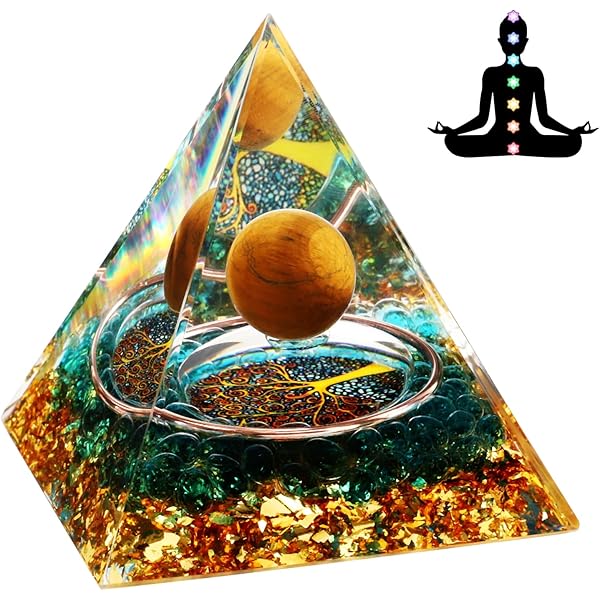 Piramide Orgone Con 7 Cristalli Chakra - Per Reiki, Meditazione E Healing, Con Pendente E Pendolo - Foto 11