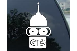 SASSYSTICKERS Futurama White Sticker Decal Bender White Car Window Wall Macbook Notebook Laptop Sticker Decal by faststicker by faststicker