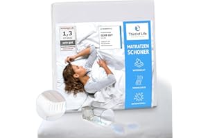 ‎THIRD OF LIFE Matratzenschoner 180x200 wasserdicht, Atmungsaktive Matratzenauflage 180x200cm, Anti-Milben Matratzenbezug, Inkontinenzunterlage wasserdicht, Idealer Matratzen-Schutz, Matratzen-Topper für Allergiker