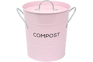 THE CADDY COMPANY Metal Kitchen Compost Caddy - Composting Bin for Food Waste Recycling (Pink)