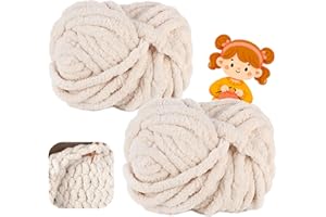ANKEKOLYSTAR Pelote Laine Grosse Maille 500 g (250 g x 2) - Environ 54 m, Clair Grosse Pelote de Laine xxl Doux et Confortable Pour crochet, couvertures, écharpes, chapeaux, couvertures (05)