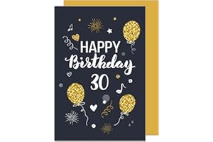 Edition Seidel Kartka z życzeniami premium na 30. urodziny z kopertą. Kartka urodzinowa kartka z życzeniami bilet kartka Happy Birthday mężczyzna kobieta (GZ346-30 SW023)