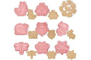 Honicemar Moldes Para Galletas 8 Piezas Moldes Galletas Animales, 3D Cortadores Galletas Para Niños Plástico, Para Cookie Dulces Decoración de Pasteles