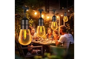 hangyiwei Lichterkette Außen Strom - 18M S14 15+2 LED Lichterkette Outdoor Bruchsicher IP68 Wasserdicht für Garten, Terrasse, Balkon, Hochzeiten, Party (Warmweiß)