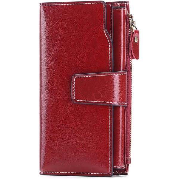 irisaa Women's Leather Wallet, Long Wallet, RFID Protection, 21 Card
