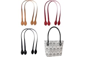 DILUSILK 6 PCS Purse Straps Leather Straps Bag Handles Purse Making Supplies PU Short Handbag Handles Replacement 23.4" Purse Handles Accessories 3 Colors Purse Hardware for Bag Making Repairing