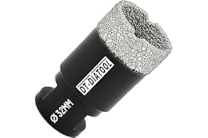 DT-DIATOOL Diamond Drill Bit 32mm Hole Saw for Dry Drilling Tile Porcelain Marble Ceramic Granite