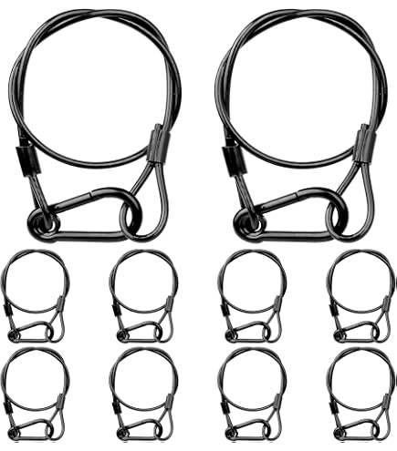 GORGECRAFT 3 pz*2m Lungo Cavo di Sicurezza di Sicurezza per Bagagli Lucchetto 3mm Cavo di Sicurezza in Acciaio Inox Intrecciato Fune Metallico Doppio Anello Catene di Sicurezza Leggere per Cancello