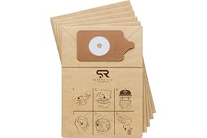 SR ESSENTIALS 5pcs Henry Hoover Bags, Double Layer Replacement Paper Dust Bags Compatible with Numatic Henry Hetty Hoover Vacuum Cleaner (Brown)