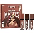 MARS Queen of Mattes Liquid Lipsticks Box Set of 3 (13.5 ml) (BROWNS) | Smudgeproof & Transferproof | Intense Pigmentation Long-Lasting Wear | Customizable Colors | Matte Finish