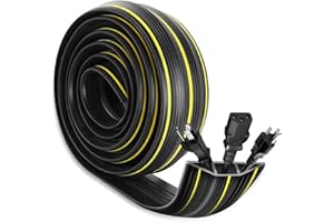 TOKPLNU Floor Cable Cover, 2M Floor Cable Protector Heavy Duty Floor Cord Covers with 3 Cord Channels, Rubber Wire Cover for Indoor Outdoor