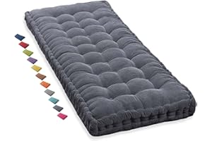 ILIEMAO Coussin pour Banc de Jardin Exterieur Coussin pour Banc 150 cm 180 cm 120x50 160 110x50 1 2 3 Places Interieur Coussins pour Chaises de Jardin 45/45 pour Canapé Chien Galette de Chaise(Dark Gray 1N,10