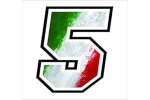 GAMESMONKEY Adesivo NUMERO GARA- misura 12 cm -Gara Cross PistaAuto Moto Stickers (5, Bandiera Italiana)