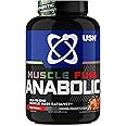 USN Muscle Fuel Anabolic All-In-One Muscle Mass Gainer, Caramel Peanut Flavour - 2kg, 54g Protein Powder, 5g Creatine Powder & 5g BCAA Powder For Maximum Muscle Growth, Post Workout Recovery Drink Mix