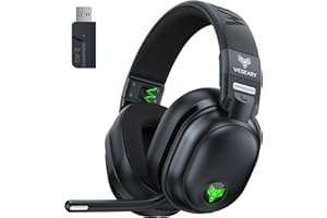 WESEARY WG3 Cuffie Gaming Wireless, 2,4 GHz Cuffie Gaming con Microfono per PS5, PS4, PC, Switch, Mac, Mobile, Cuffie PS5 con Stereo, Cuffie Bluetooth Over Ear con Luce RGB, Batteria da 50 Ore