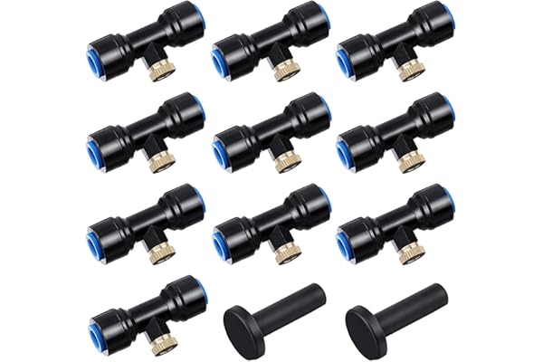 HUAZIZ Système D'irrigation Système de Brumisateur Extérieur Kit,Buse de Pulvérisation en Laiton pour Jardin,Atomiseur Buse,Avec 10 Buses pour Jardin Terrasse Patio Bricolage