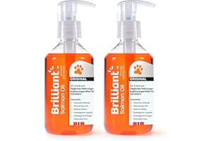 Hofseth BioCare BRILLIANT | Norwegisches Lachsöl für Katzen und Hunde Fördert glänzende Mäntel | Verbesserter Appetit | Weiche Pfoten | Energie erhöhen | Nicht GVO | 2 x 300ml