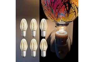 NOTSEK 6 Pack Scentsy Light Bulb Replacement, E14 10W Bulb 220V Warm White Light Small Screw Bulb Up to 8000H for Wax Burner Bulbs, Night Lights, Himalayan Salt Lamps