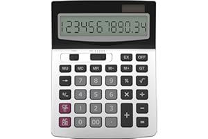 Helect H1006 12 Digit Desktop Calculator, Standard Function Business Desktop Calculator, Silver