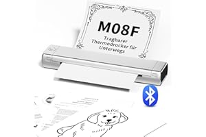 Odaro M08f Kabelloser Tragbarer Drucker Für Unterwegs, A4 Thermodrucker, Mobiler Bluetooth-Drucker, Unterstützt A4 Thermopapier, Kompatibel Mit Mobiltelefonen Und Computern Kompaktdrucker - Silber