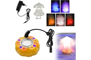 VEGOATY Ultrasonic Nebuliser Mist Generator, Atomiser Humidifier with 12 LED Lights, Ultrasonic Mist, Evaporator Mist for Christmas, Fountain, Water Feature, Pot Landscape (Yellow)