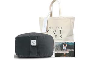 ‎AGREENIE aGreenie® Yogakissen Meditationskissen/Yoga Kissen mit Buchweizen-Füllung/Yogakissen rund aus Samt/Yoga-Kissen Sitzhöhe 15cm / inkl. Meditations-Ebook & Tasche