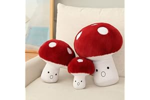 Hynbasea 3D Creative Plush Pillows Mushroom Cute Surprised Mushrooms Throw Pillow (Medium (9.8"))