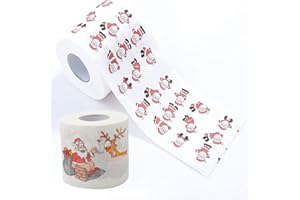 HOSANN CENTURY 2 rollos de papel higiénico Merry Christmas serie de patrones navideños, papel higiénico divertido para fiestas de cumpleaños, servilletas de baño
