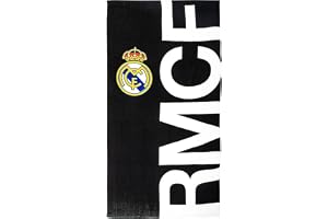 Real Madrid handduk - Officiell handduk med exklusiv design, sköld och klubbfärger, perfekt för strand, pool, bad eller sport, praktiskt tillbehör för fotbollsfans