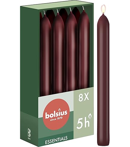 Bolsius - Gladde dinerkaarsen taps - Ivoor - 8 stuks - Decoratieve