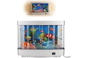 CMANLNYK Led Dynamische Virtueller Fish Tank - KüNstliche Mini Aquarium Lampe lavalampe, Künstliches Aquarium Nachtlicht, Landschaft Ozean